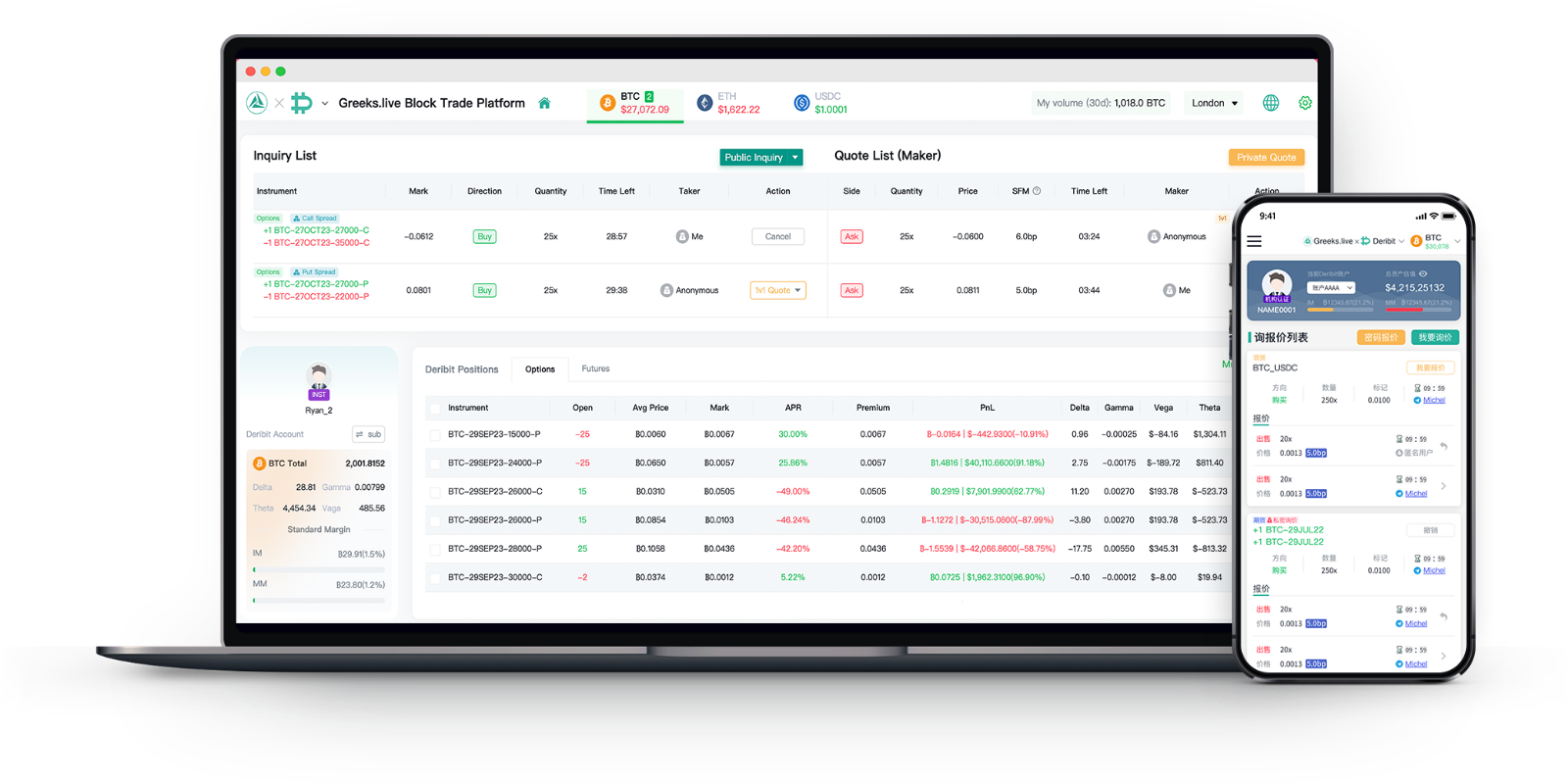Greeks.live Block Trade Management System